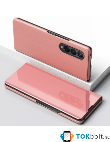 Flip telefontok átlátszó előlappal Samsung Galaxy Z Fold4 készülékhez - RÓZSAARANY