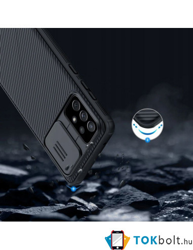 NILLKIN masszív tok kameravédővel Samsung Galaxy A23 5G készülékhez - FEKETE