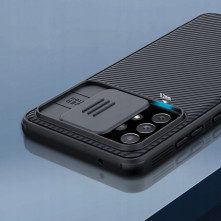 NILLKIN masszív tok kameravédővel Samsung Galaxy A23 5G készülékhez - FEKETE