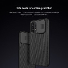 NILLKIN masszív tok kameravédővel Samsung Galaxy A13 4G telefonhoz - FEKETE