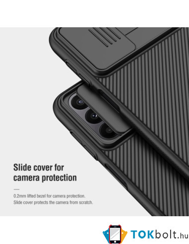 NILLKIN masszív tok kameravédővel Samsung Galaxy A23 5G telefonhoz - FEKETE