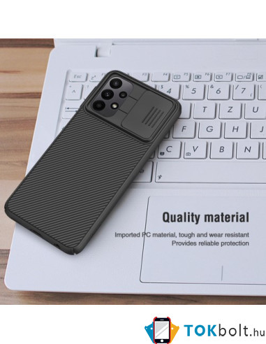 NILLKIN masszív tok kameravédővel Samsung Galaxy A23 5G telefonhoz - FEKETE