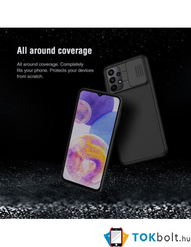 NILLKIN masszív tok kameravédővel Samsung Galaxy A23 5G telefonhoz - FEKETE