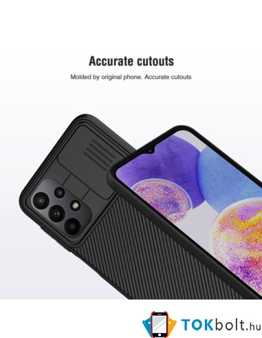 NILLKIN masszív tok kameravédővel Samsung Galaxy A23 5G telefonhoz - FEKETE