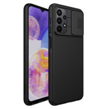 NILLKIN masszív tok kameravédővel Samsung Galaxy A23 5G telefonhoz - FEKETE