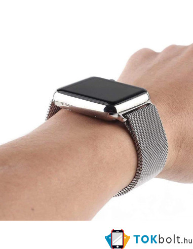 Mágneses fém óraszíj Apple Watch 7 7/8 45mm - FEKETE