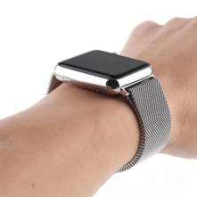Mágneses fém óraszíj Apple Watch 7 7/8 45mm - FEKETE