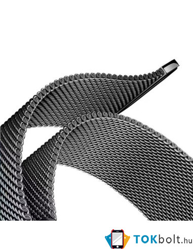 Mágneses fém óraszíj Apple Watch 7 7/8 45mm - FEKETE