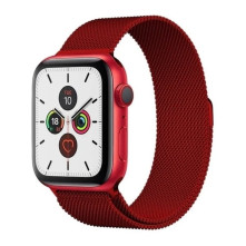 Mágneses fém óraszíj Apple Watch 7 7/8 45mm - PIROS