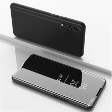 Flip telefontok átlátszó előlappal LG Velvet készülékhez - FEKETE