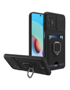 Kemény műanyag és rugalmas TPU hibrid tok Xiaomi Redmi 10/Redmi 10 2022/Redmi Note 11 4G/Redmi 10 Prime telefonhoz - FEKETE