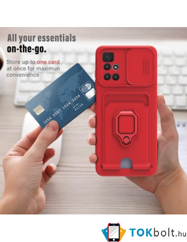 Kemény műanyag és rugalmas TPU hibrid tok Xiaomi Redmi 10/Redmi 10 2022/Redmi Note 11 4G/Redmi 10 Prime telefonhoz - FEKETE