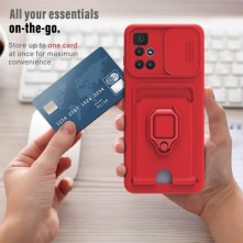 Kemény műanyag és rugalmas TPU hibrid tok Xiaomi Redmi 10/Redmi 10 2022/Redmi Note 11 4G/Redmi 10 Prime telefonhoz - FEKETE