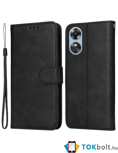 Oldalra nyíló tok Oppo A17 telefonhoz - FEKETE