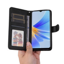 Oldalra nyíló tok Oppo A17 telefonhoz - FEKETE