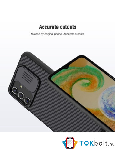 NILLKIN masszív tok kameravédővel Samsung Galaxy A04s / A13 5G telefonhoz - FEKETE