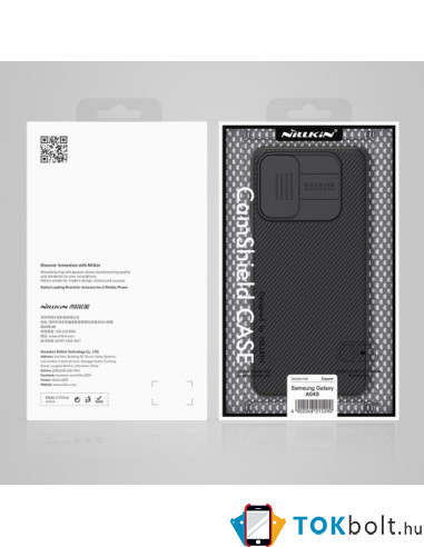 NILLKIN masszív tok kameravédővel Samsung Galaxy A04s / A13 5G telefonhoz - FEKETE
