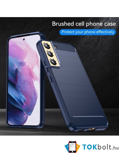 Samsung Galaxy S23 karbon mintás tok - KÉK