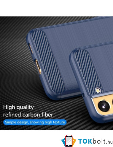 Samsung Galaxy S23 karbon mintás tok - KÉK
