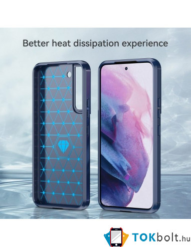 Samsung Galaxy S23 karbon mintás tok - KÉK