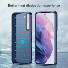 Samsung Galaxy S23 karbon mintás tok - KÉK