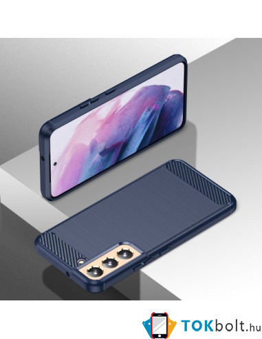 Samsung Galaxy S23 karbon mintás tok - KÉK