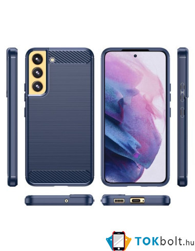 Samsung Galaxy S23 karbon mintás tok - KÉK