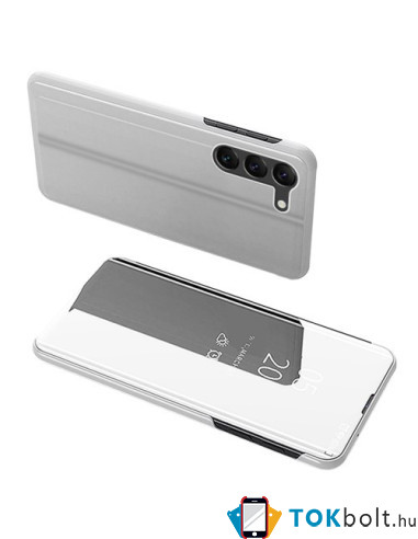 Flip telefontok átlátszó előlappal Samsung Galaxy S23 Plus készülékhez - EZÜST