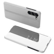 Flip telefontok átlátszó előlappal Samsung Galaxy S23 Plus készülékhez - EZÜST