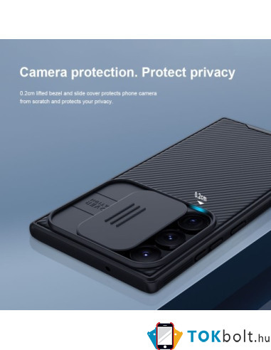 NILLKIN masszív tok kameravédővel Samsung Galaxy S23 Ultra telefonhoz - KÉK