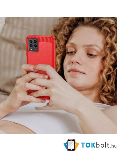 T Phone Pro 5G / T-Mobile REVVL 6 Pro karbon mintás tok - PIROS