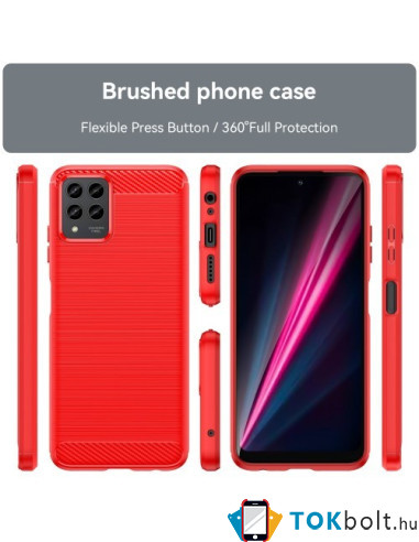 T Phone Pro 5G / T-Mobile REVVL 6 Pro karbon mintás tok - PIROS