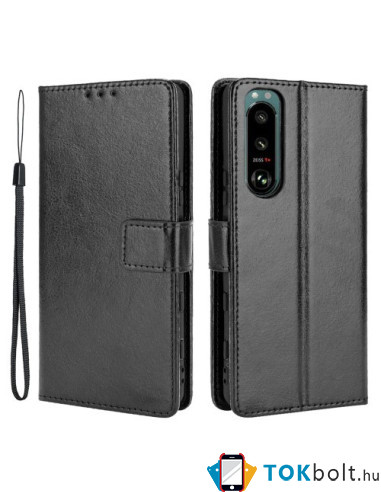 Oldalra nyíló tok Sony Xperia 5 III telefonhoz - FEKETE