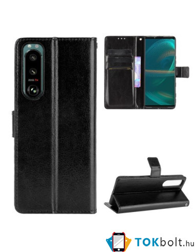Oldalra nyíló tok Sony Xperia 5 III telefonhoz - FEKETE
