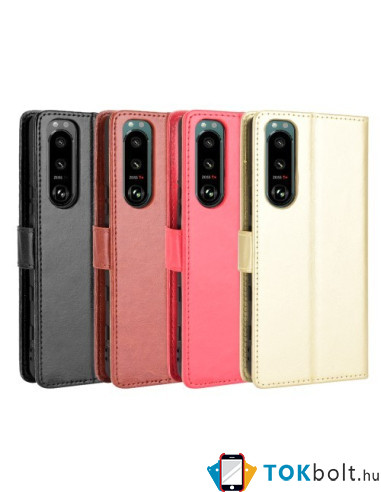 Oldalra nyíló tok Sony Xperia 5 III telefonhoz - FEKETE