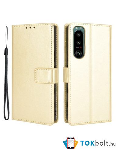 Oldalra nyíló tok Sony Xperia 5 III telefonhoz - ARANY