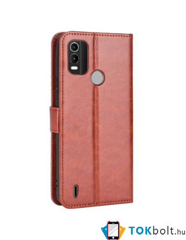 Oldalra nyíló tok Nokia C21 Plus telefonhoz - BARNA