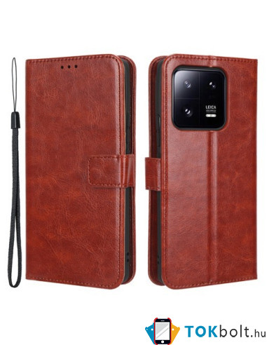 Oldalra nyíló tok Xiaomi 13 Pro telefonhoz - BARNA