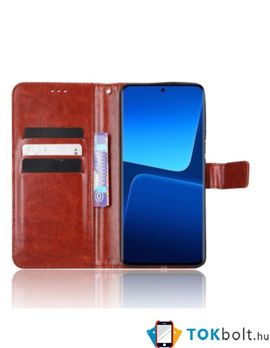 Oldalra nyíló tok Xiaomi 13 Pro telefonhoz - BARNA