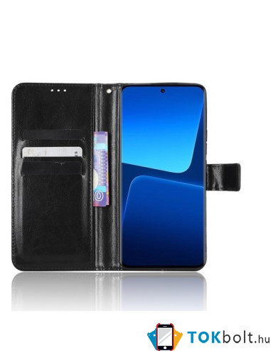 Oldalra nyíló tok Xiaomi 13 telefonhoz - FEKETE