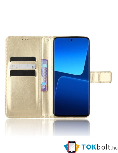Oldalra nyíló tok Xiaomi 13 telefonhoz - ARANY