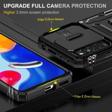Kemény műanyag és rugalmas TPU hibrid tok Xiaomi Redmi Note 11 Pro telefonhoz - FEKETE