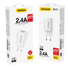 DUDAO töltő EU USB 2x USB 5V / 2.4A white (A2EU) - FEHÉR