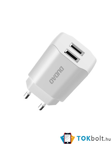 DUDAO töltő EU USB 2x USB 5V / 2.4A white (A2EU) - FEHÉR