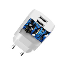 DUDAO töltő EU USB 2x USB 5V / 2.4A white (A2EU) - FEHÉR
