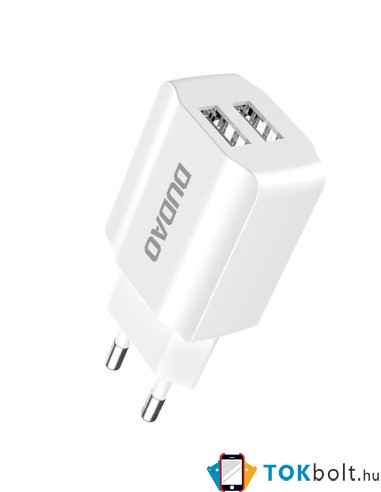 DUDAO töltő EU USB 2x USB 5V / 2.4A white (A2EU) - FEHÉR