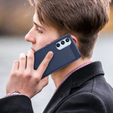 Samsung Galaxy A54 5G karbon mintás tok - KÉK