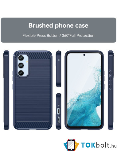 Samsung Galaxy A54 5G karbon mintás tok - KÉK