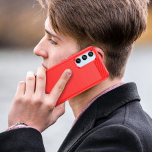 Samsung Galaxy A54 5G karbon mintás tok - PIROS