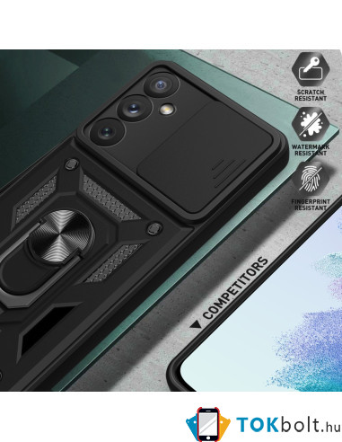 Kemény műanyag és rugalmas TPU hibrid tok Samsung Galaxy A54 5G telefonhoz - FEKETE